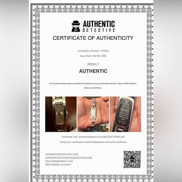 Vintage Gucci 3900 L Watch (Authentic} w/COA - Picture 11 of 11
